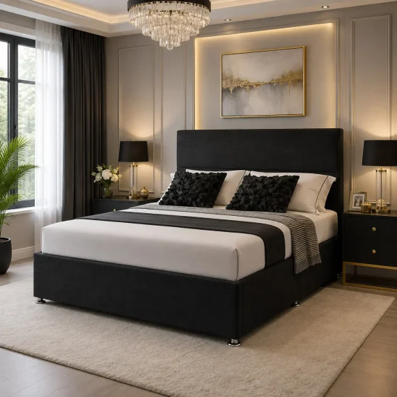 Super King Size Divan Bed with Mattress & Headboard Included