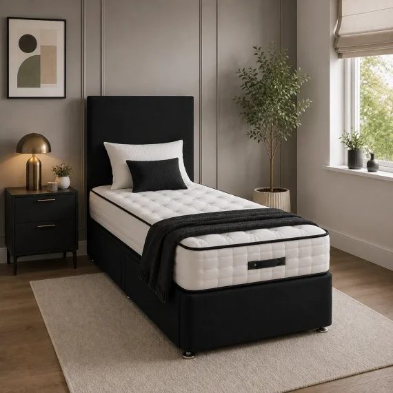 Single Divan Bed with Mattress
