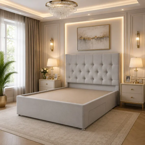Divan Bed with Chesterfield Headboard