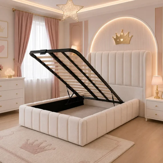 Premium Winged Upholstered Kids Bed