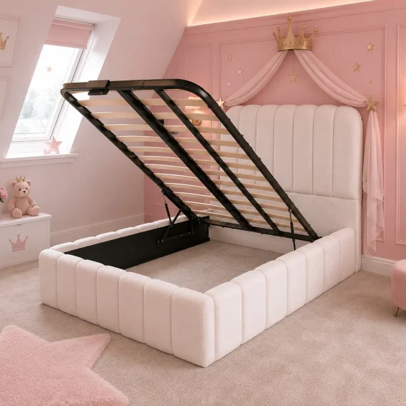 Vertical Panel Lines Kids Soft Bed