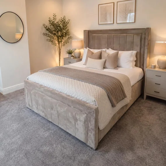 Hilton Florida Panel Lines Wingback Bed